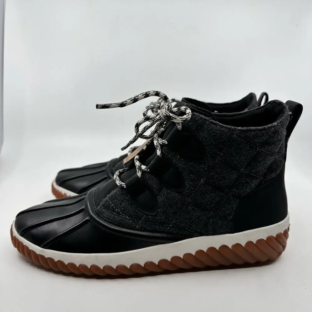 Skechers Womens SZ 9 Jagged Pond Moodspace Boot Sneakers Lace Up Rain/Snow Black